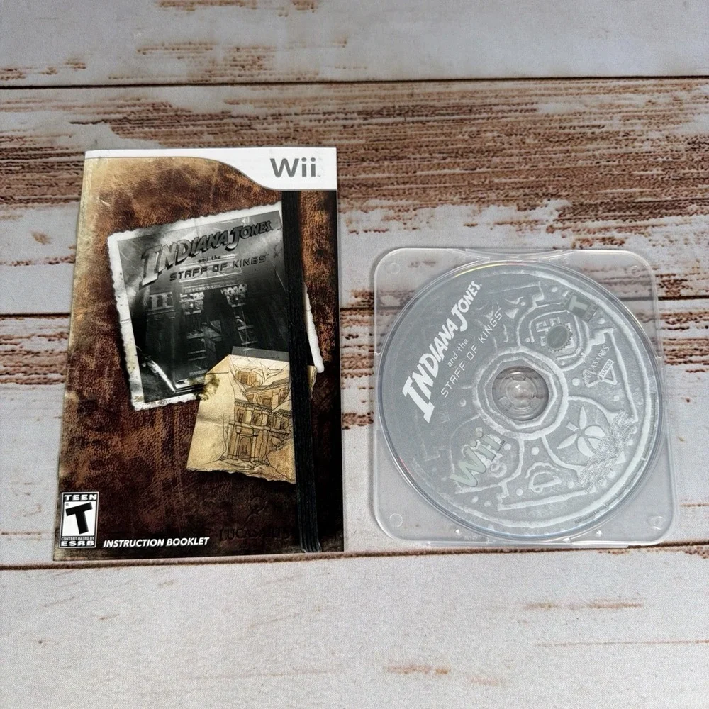 Indiana Jones and the Staff of Kings Nintendo Wii Game Disc With Booklet Tested